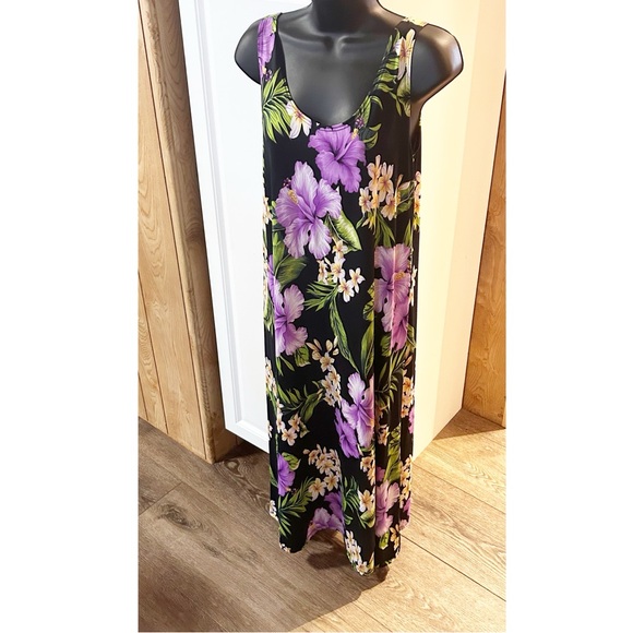 NaPua Collection Honolulu Hawaiian Floral print maxi dress size S - Picture 1 of 5